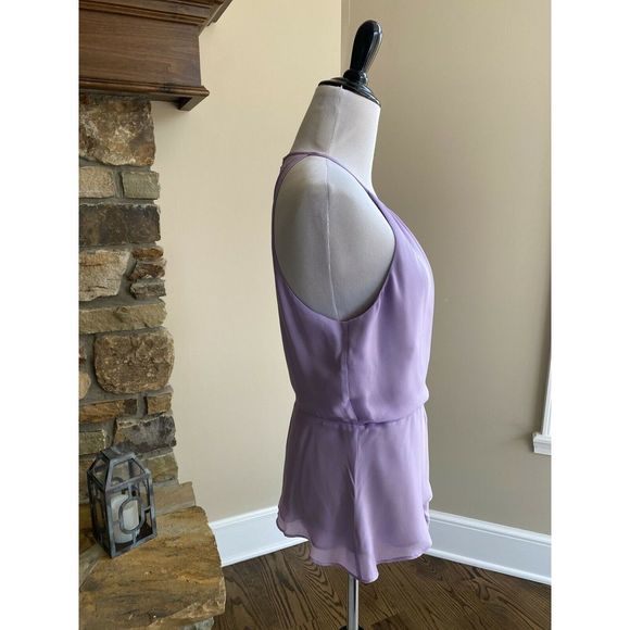 Parker 'Sally' Purple Silk Wrap Waist High Neck Cami NWT - Picture 5 of 9
